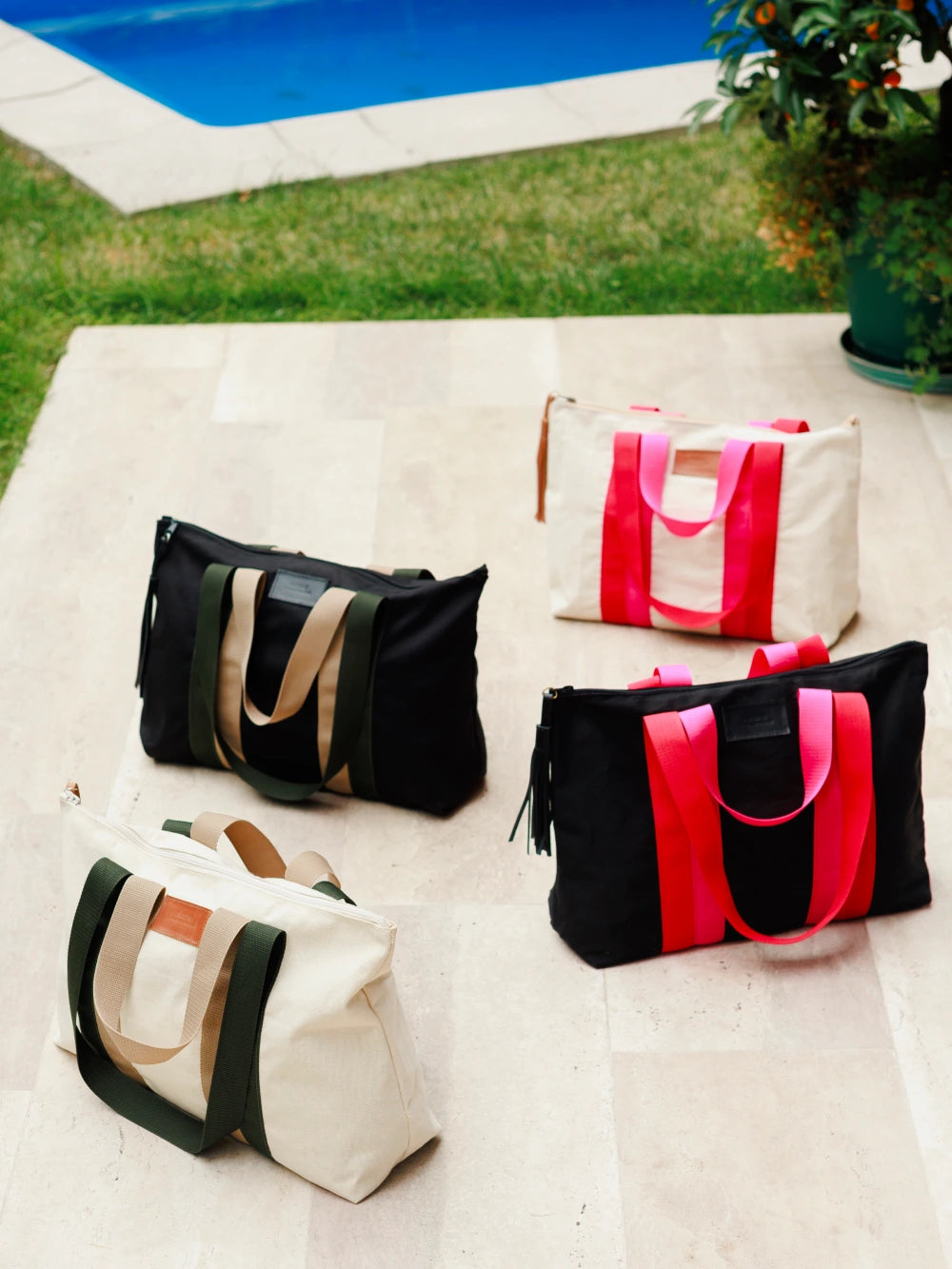 Bolso Agata Negro Verde-Beige