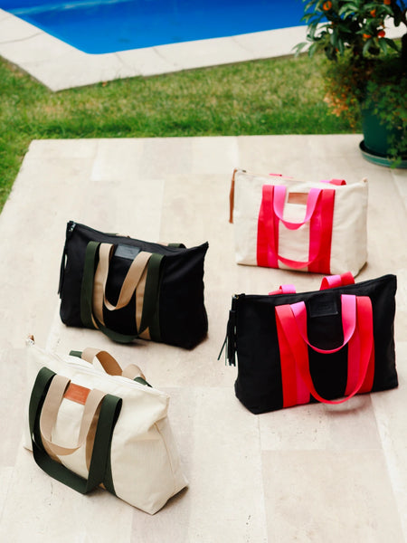 Bolso Agata Negro Verde-Beige