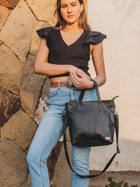 Cartera de Cuero Alba Negra