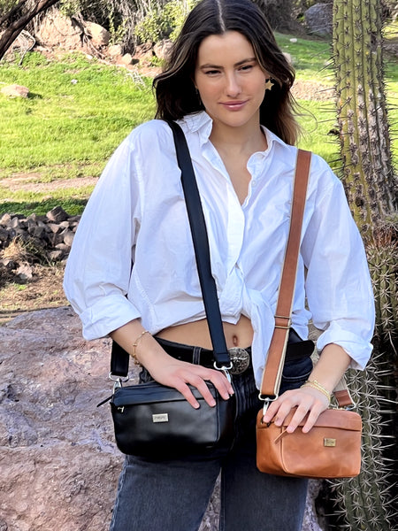 Cartera de Cuero Arrallán Negra