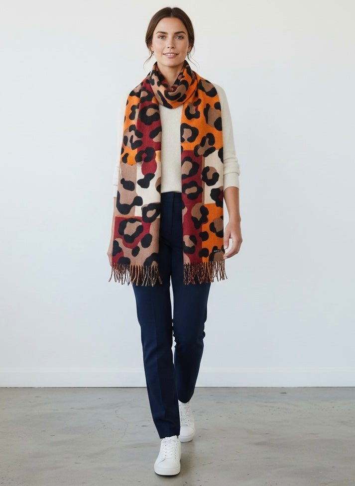 Bufanda Guepardo Animal Print Camel