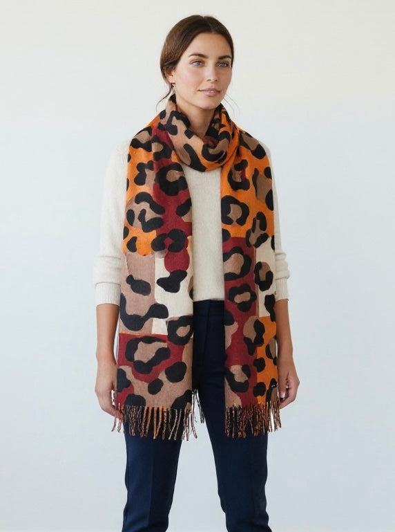 Bufanda Guepardo Animal Print Camel