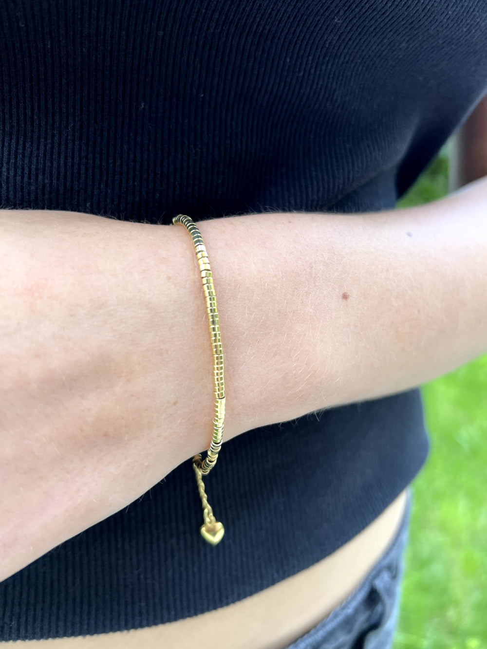 Pulsera Mostacilla Baño Oro