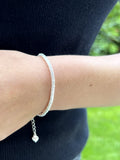Pulsera Mostacilla Fina Baño Plata