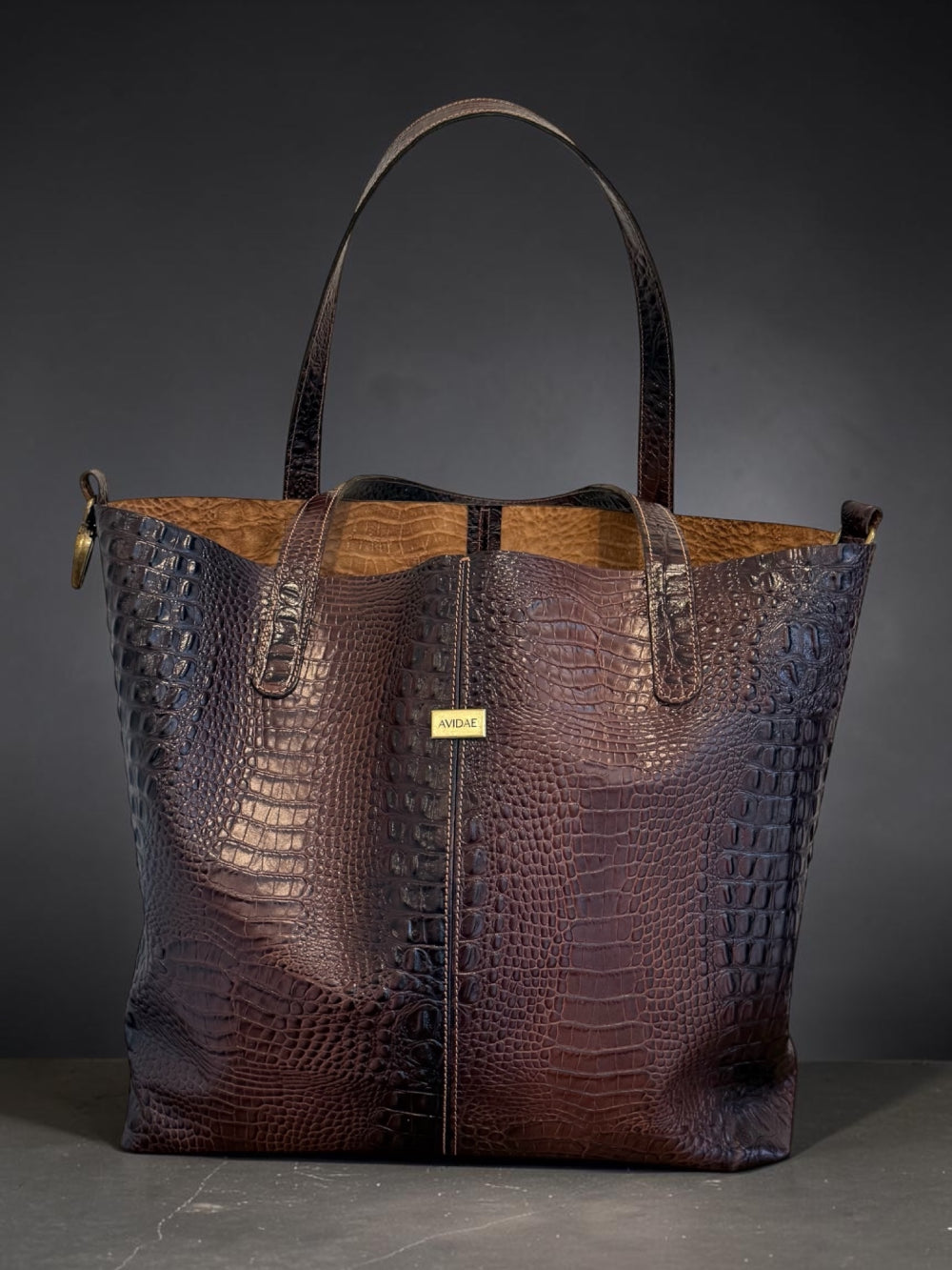 Cartera de Cuero Terra Chocolate Croco
