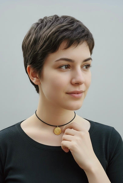 Collar Abeja Ajustable Bk Baño Oro