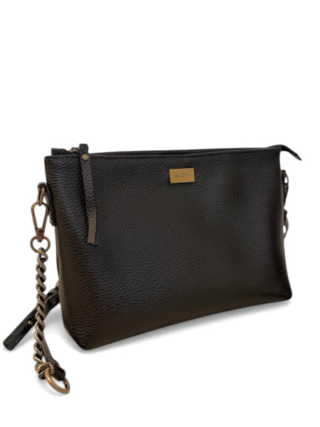 Cartera Gardenia Negra Grano
