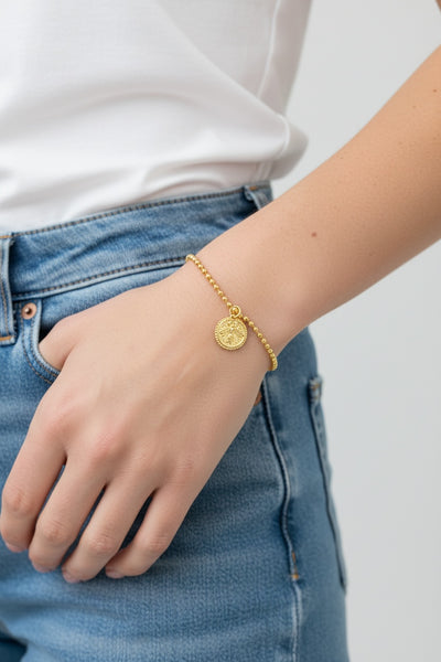 Pulsera Abeja Vida Baño Oro