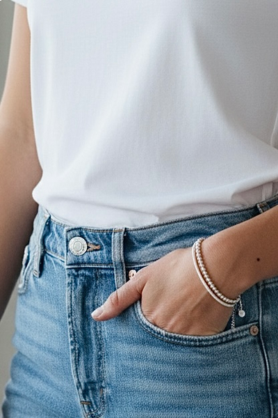 Pulsera Bolitas Baño Plata