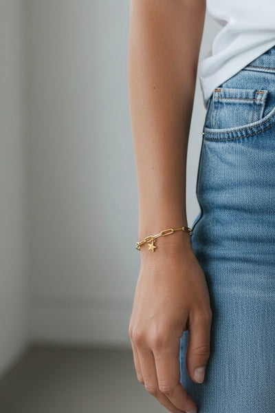 Pulsera Cadena Little Star Baño Oro